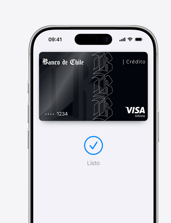 Pantalla de un iPhone, se ve una Visa siendo usada para pagar con Apple Pay