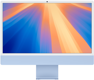 iMac afișând un ecran colorat