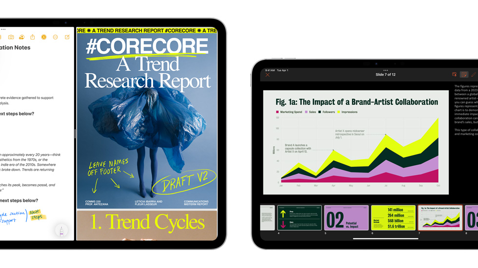 Notes and a presentation shown on multiple screens.