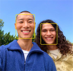 La funcionalidad Center Stage para fotos en uso destaca los rostros de las personas