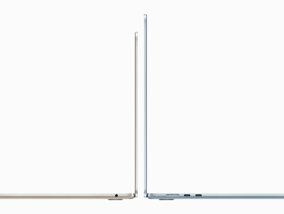 13-inch and 15-inch MacBook Air back to back, showing size difference